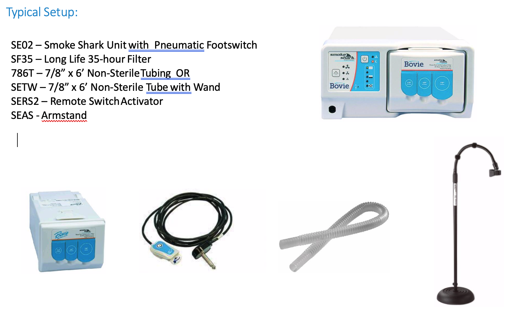 Surgical Smoke Evacuation Systems Bovie Smoke Shark II & III